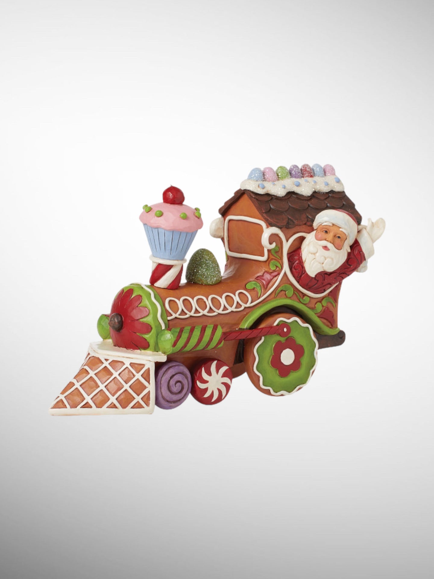 Jim Shore Gingerbread Christmas - Santa's On His Way Gingerbread Train Engine Figurine